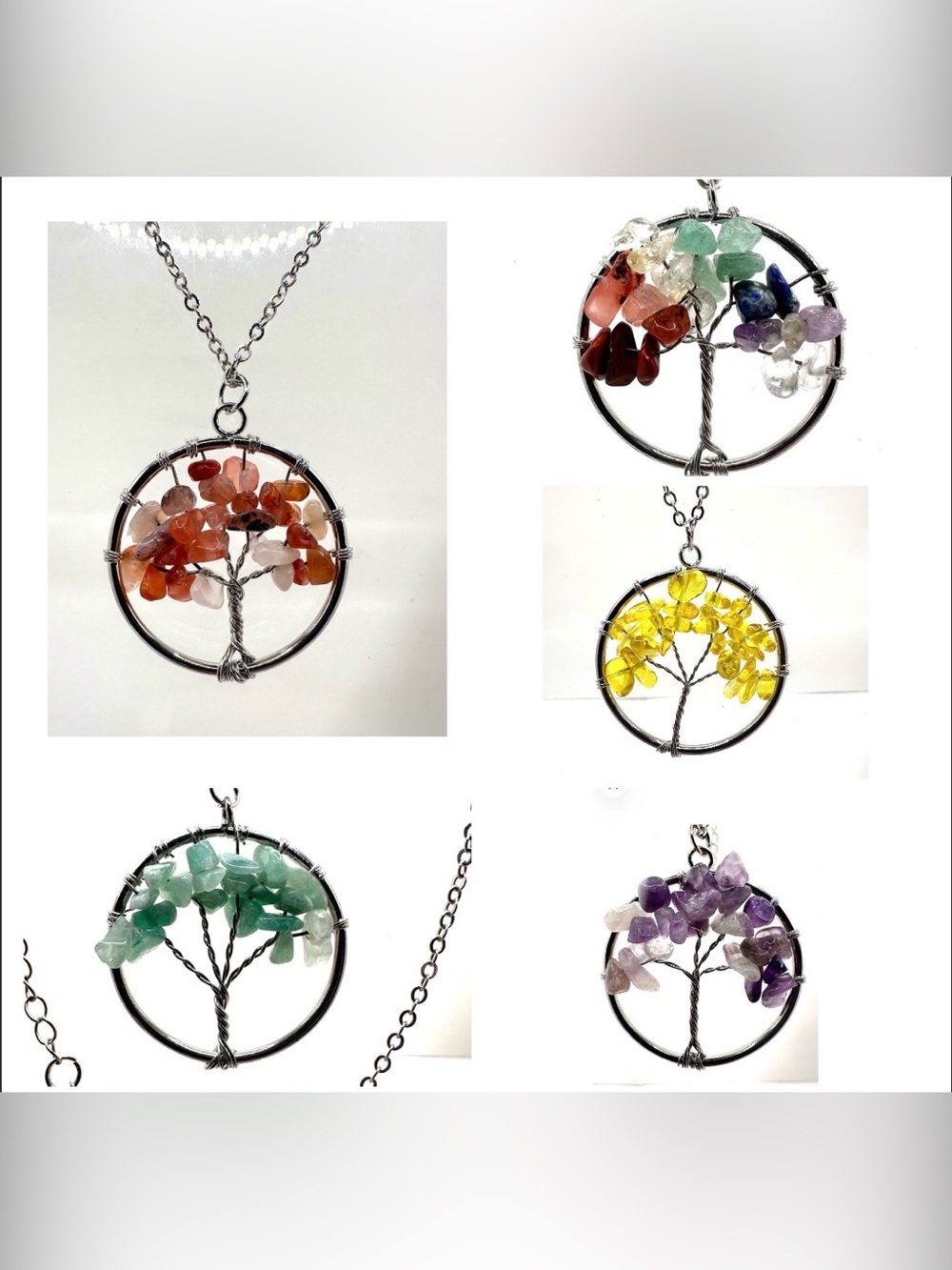 Tree of Life Gemstone Pendant Necklace